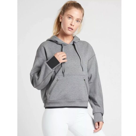 Athleta Recover Hoodie Size Small Black Gray Style 599655 - Picture 1 of 16